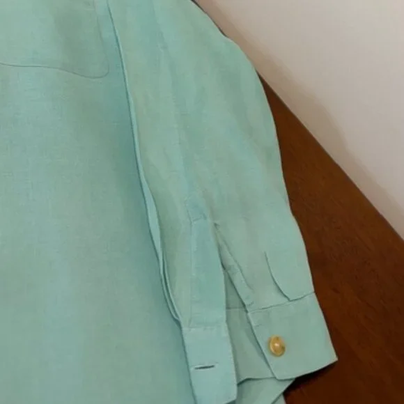 Talbots Linen Button Down Shirt Size 14 Used - Picture 8 of 14